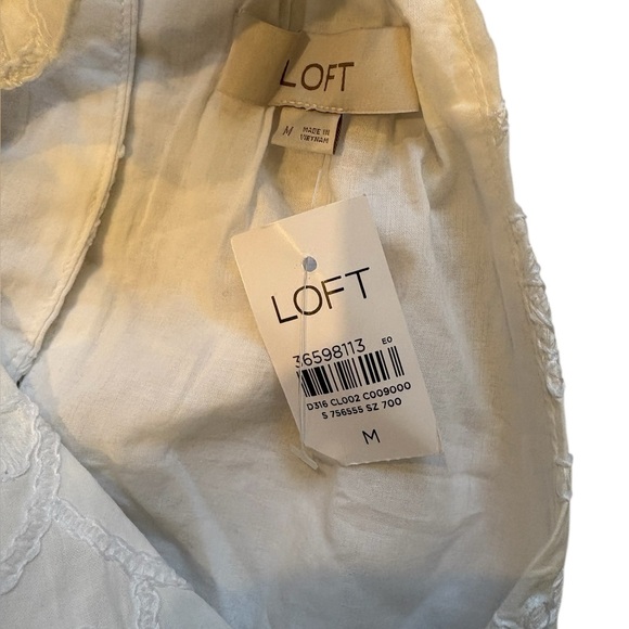 NWT, Loft White Embroidered Halter Swing Dress, Sz M - Picture 16 of 16